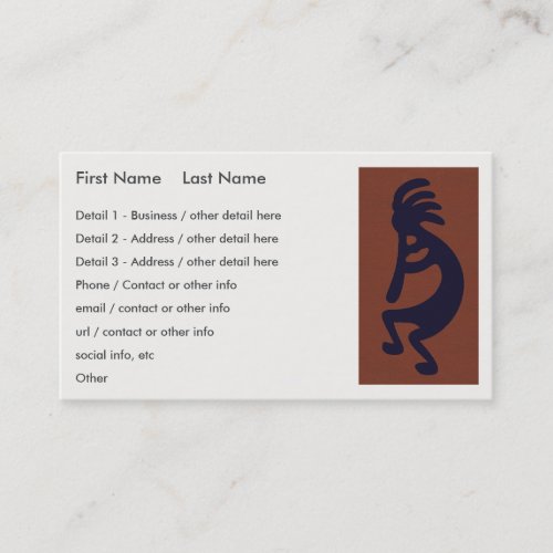 Flute Playing Kokopelli Figure _ Black on Red Business Card