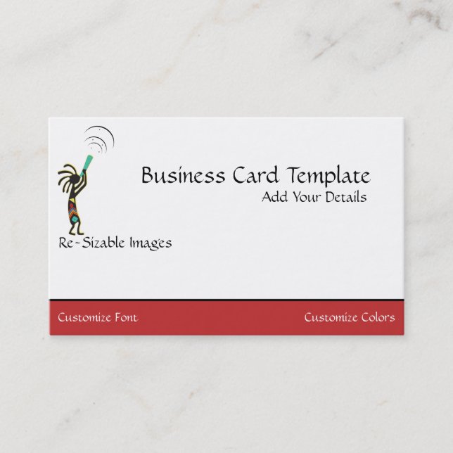 Flute Playing Kokopelli Logo Business Card (Front)