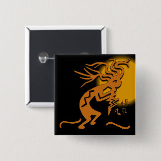 Flute Playing Kokopelli Merrymaker Musician Button