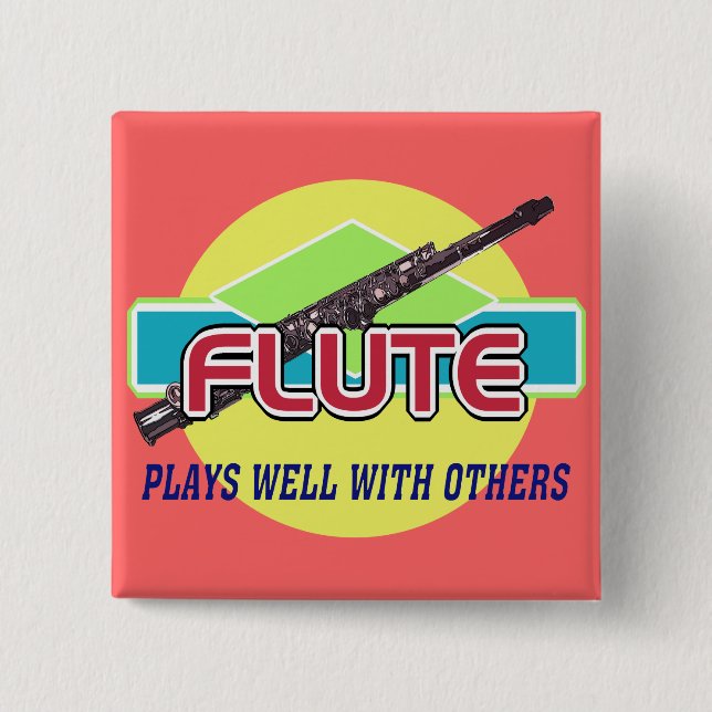 Flute Plays Well Button (Front)