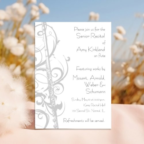 Flute Recital Personalized Invite