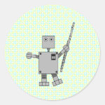 Flute Robot Classic Round Sticker