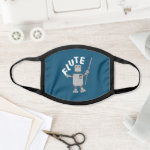 Flute Robot Text Face Mask