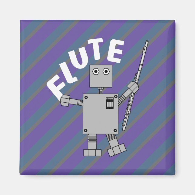 Flute Robot Text Magnet (Front)