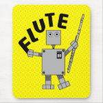 Flute Robot Text Mouse Pad