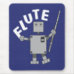 Flute Robot Text Mouse Pad