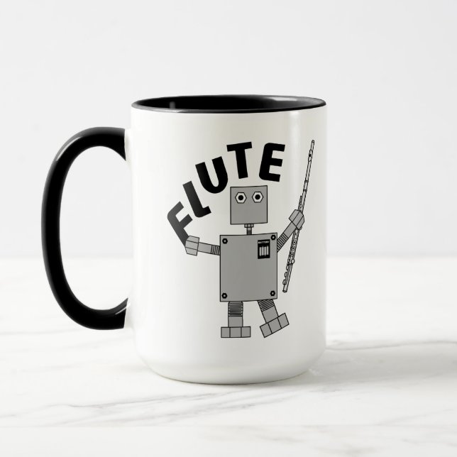 Flute Robot Text Mug (Left)
