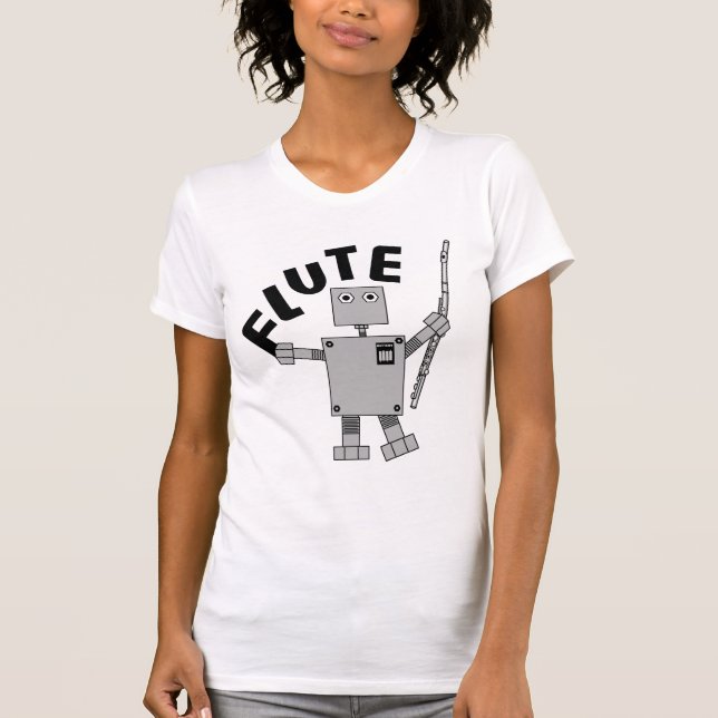 Flute Robot Text T-Shirt (Front)