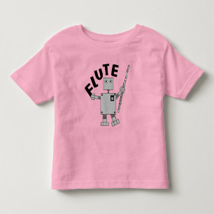 Flute Robot Text Toddler T-shirt