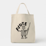 Flute Robot Text Tote Bag