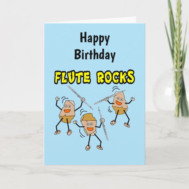 Flute Rocks Birthday Card (Front)