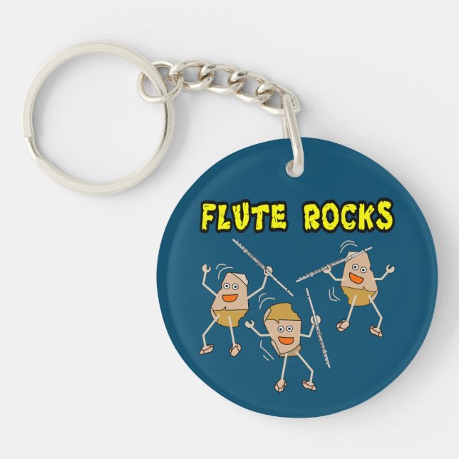 Flute Rocks Keychain (Front)