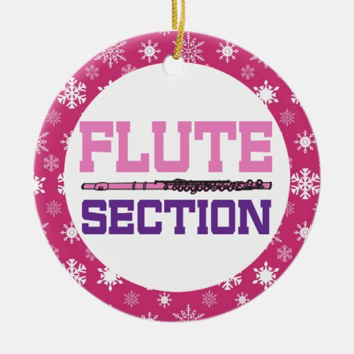 Flute Section Band Music Christmas Ornament Gift