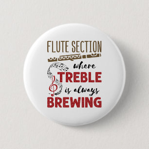 Flute Section Marching Band Treble Brewing Button