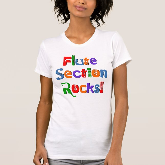 Flute Section Rocks Color T-Shirt (Front)