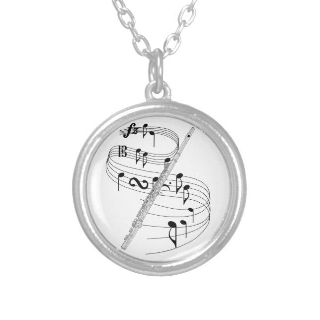 Flute Silver Plated Necklace (Front)