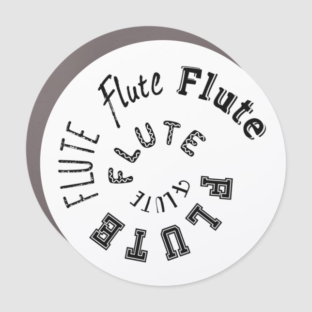 Flute Spiral Tex Car Magnet (Front)