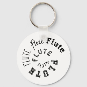 Flute Spiral Text Keychain