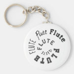 Flute Spiral Text Keychain