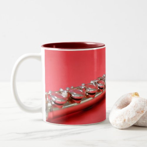 Flute student pink woodwind music Two_Tone coffee mug