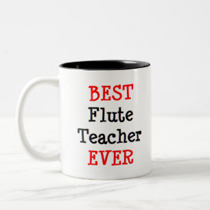 flute teacher, best Two-Tone coffee mug