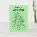 Flute Text Christmas Tree Christmas Card