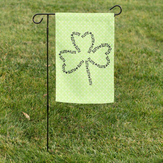 Flute Text Shamrock Garden Flag (In SItu)