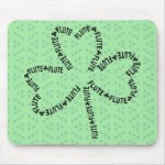 Flute Text Shamrock Mouse Pad