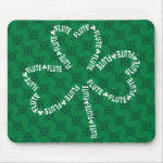 Flute Text Shamrock Mouse Pad