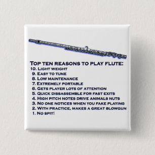 Flute Top 10 Pinback Button