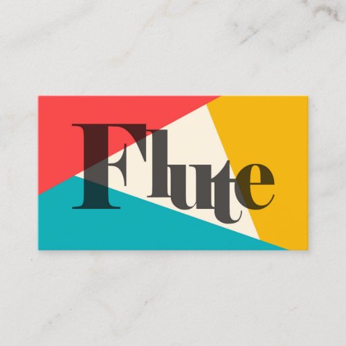 Flute Tri_Color _ Turquoise Coral Gold Business Card