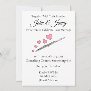 Flute Wedding Invitation Flutist Musicians