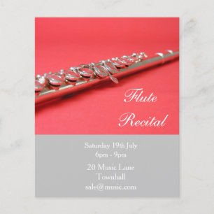 Flute woodwind instrument Recital music Flyer