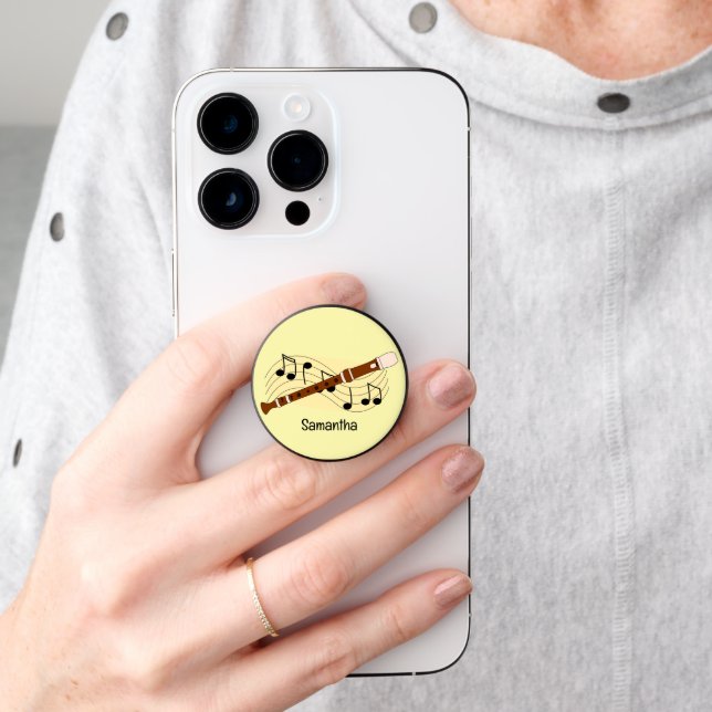 Flute Woodwind Music Design Smartphone PopSocket (Hand)