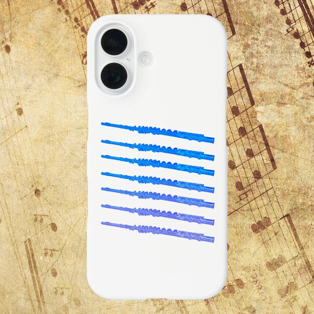 Flutes Blue Ombre Case-Mate iPhone Case (A fun pattern of flutes done in a blue ombre on a phone case.)