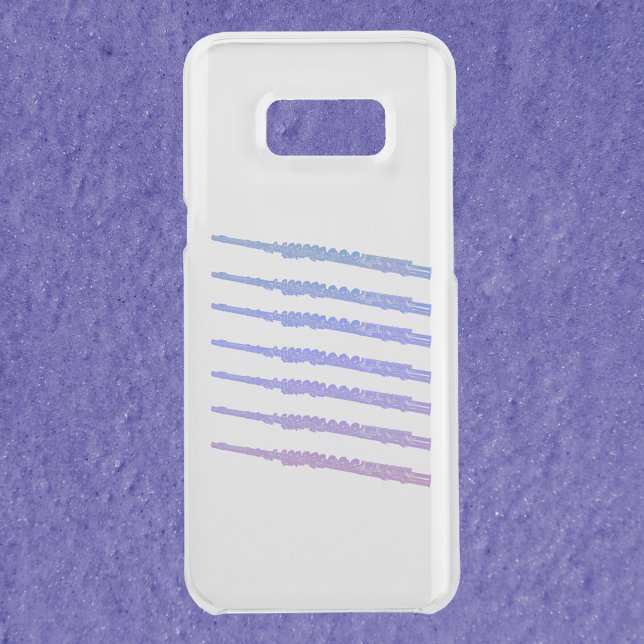 Flutes Instrument Blue Pink Purple Uncommon Samsung Galaxy Case (A phone case with blue, pink and purple ombre flutes.)