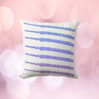 Flutes Ombre Blue Pink Purple Throw Pillow