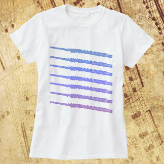 Flutes Pattern Blue Pink Purple T-Shirt