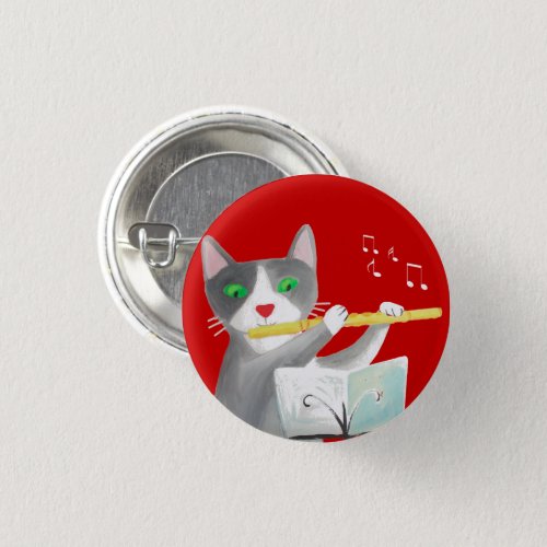flutist cat button