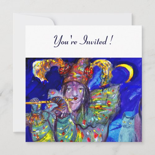 FLUTIST IN BLUE Party Invitation
