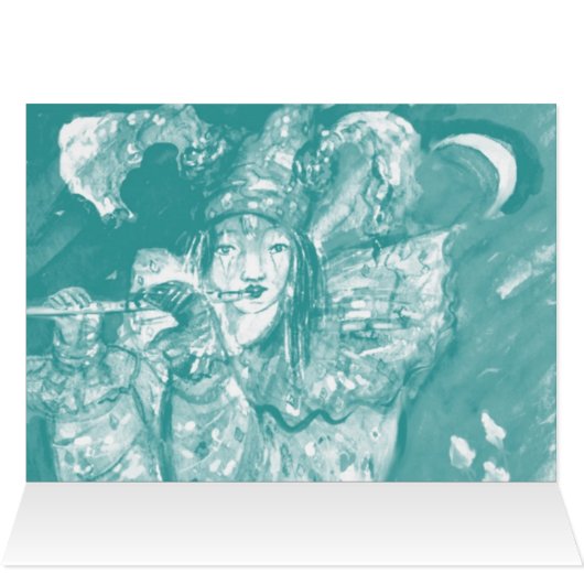 FLUTIST IN BLUE / Venetian Carnival Night (Inside Horizontal (Top))