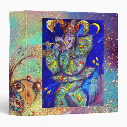 FLUTIST IN BLUE  Venetian Carnival Night Binder