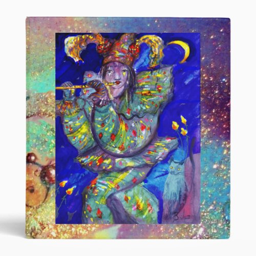 FLUTIST IN BLUE  Venetian Carnival Night Binder