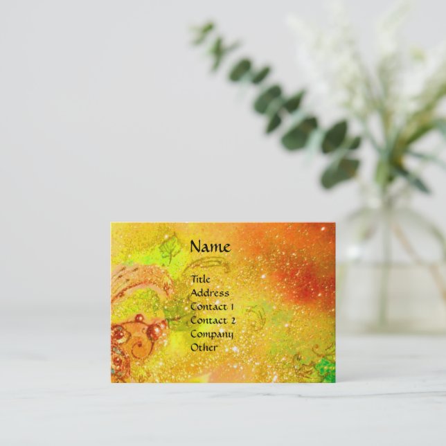 FLUTIST IN BLUE / Venetian Carnival Night Business Card (Standing Front)