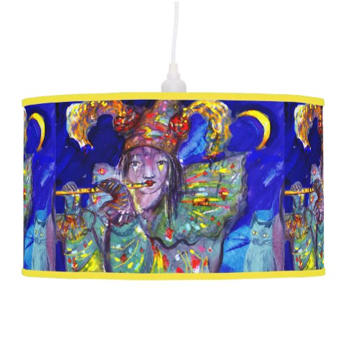 FLUTIST IN BLUE  Venetian Carnival Night Ceiling Lamp