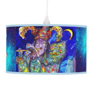 FLUTIST IN BLUE / Venetian Carnival Night Hanging Lamp