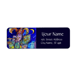 FLUTIST IN BLUE / Venetian Carnival Night Label
