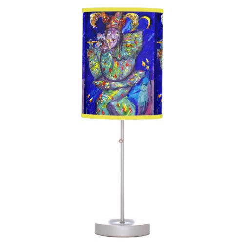 FLUTIST IN BLUE  Venetian Carnival Night Table Lamp