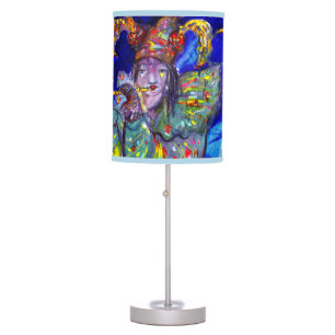 FLUTIST IN BLUE / Venetian Carnival Night Table Lamp