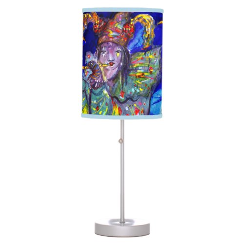 FLUTIST IN BLUE  Venetian Carnival Night Table Lamp